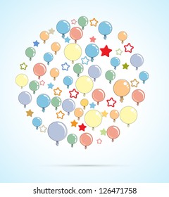 Abstract color shiny balloons background