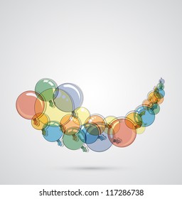 Abstract color shiny balloons border background