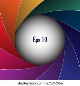 
    Abstract color spectrum shutter aperture vector background 