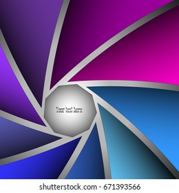 Abstract color spectrum shutter aperture vector background 