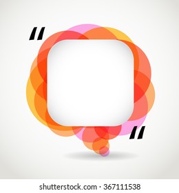Abstract color speech cloud. Quote layout