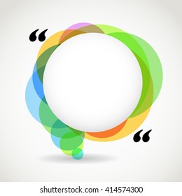 Abstract color speech cloud. Quote layout