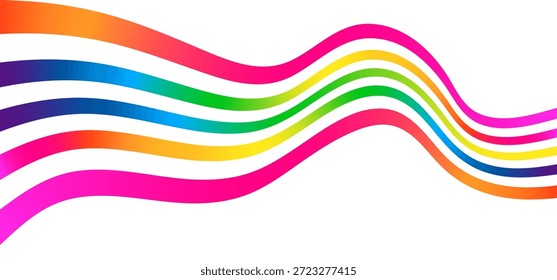 Fondo Abstractas de líneas de velocidad de color. Ondas de degradado dinámico de Vector. Ilustración de carretera Abstractas con líneas onduladas de color degradado