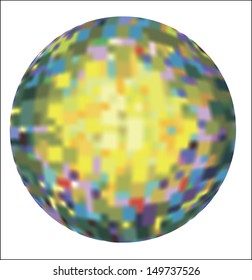 abstract color sphere, mosaic