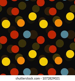 Abstract color spheres seamless pattern. Three dimensional depth series.