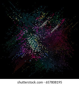 Abstract color splash background with dotted design concept.