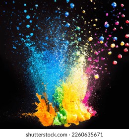 abstract color splash and explosion vector illustration. color splash background for Holi Festival