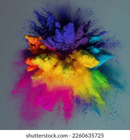 abstrakter Farbspritzer und Explosion, Vektorgrafik. Farbspritzer-Hintergrund für das Holi-Festival