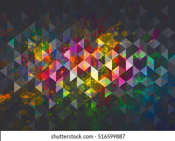 Abstract color splash illustration with geometric triangle shapes design. Vector background.