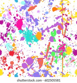 Abstract color splash, seamless pattern.  (NO TRANSPARENCY) Spray paint on a dark background.