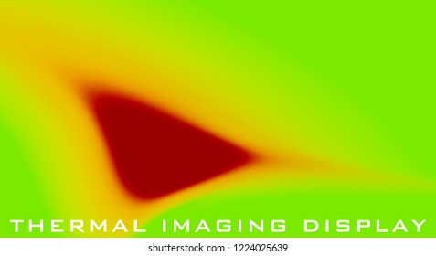 Abstract color spot on display of thermal imager camera. Vector graphics