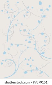 Abstract color spring background with branches and leaves eps 10