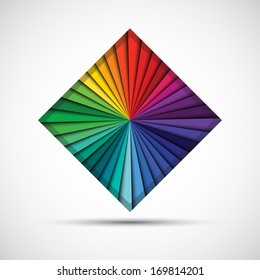 Abstract color square isolated on white background