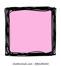 Abstract color square as line drawing on white as background. Vector