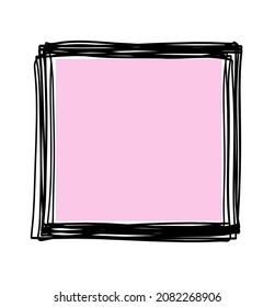 Abstract color square as line drawing on white as background. Vector