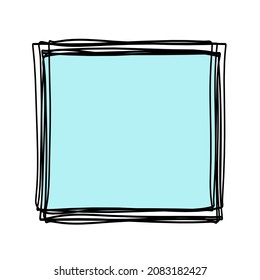 Abstract color square as line drawing on white as background. Vector
