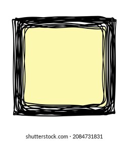 Abstract color square as line drawing on white as background. Vector