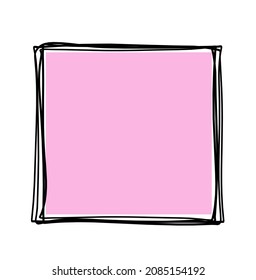 Abstract color square as line drawing on white as background. Vector
