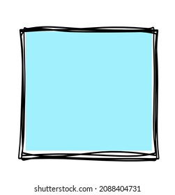 Abstraktes Farbquadrat als Linienzeichnung auf weißem Hintergrund. Vektorgrafik