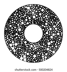 abstract color square shape vector design in circle