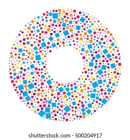 abstract color square shape vector design in circle