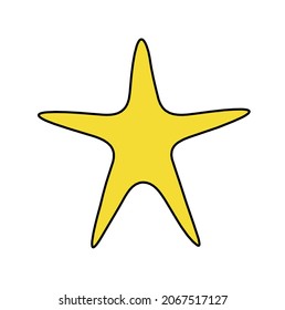 Abstract color star as line drawing on white background. Vector