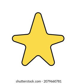 Abstract color star as line drawing on white background. Vector