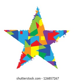 Abstract color star on a white background