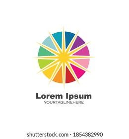 abstract color  starburst vector  icon illustration design template