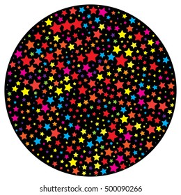 abstract color stars vector design in circle