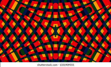 Abstract color striped background. Hypnotic trance texture. Op art multicolored abstraction. Psychedelic illusive illustration.