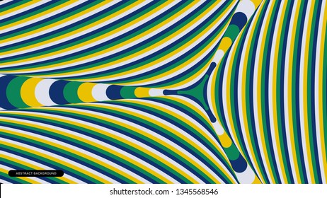 Abstract color striped background. Hypnotic trance texture. Op art multicolored abstraction. Psychedelic illusive illustration.