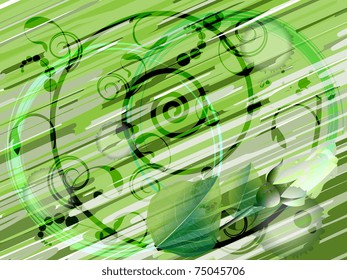 Abstract color striped background on a diagonal with a flower composition from a rose