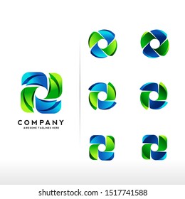 abstract color swirl logo. Corporate identity design element