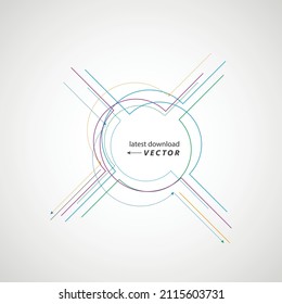 Abstract color swirly background. Technology texture template. Vector dynamic design, Illustration with lines and circles. Idea lines motion