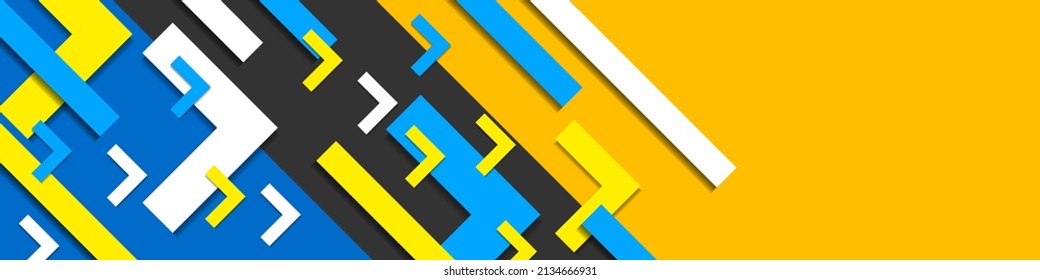 Abstract color tech geometric background with big arrows. Modern abstract vector background.