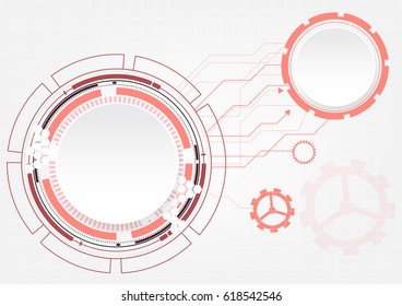 Abstract color technological background with various tech elements.