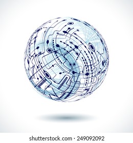 Abstract color technology Background for Business Brochure or Cover. Sphere 3d. EPS10