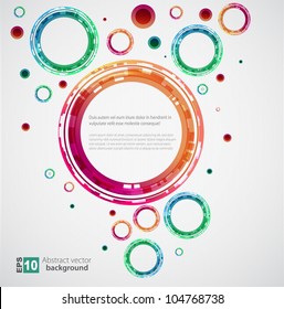 Abstract color technology circles. Vector