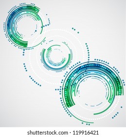 Abstract color technology circles. Vector