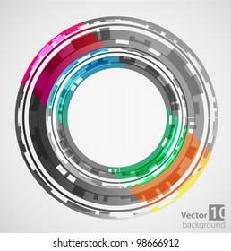 Abstract color technology circles. Vector