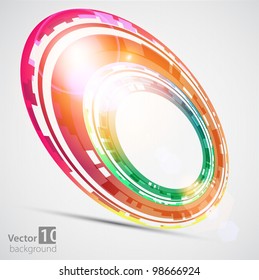 Abstract color technology circles. Vector
