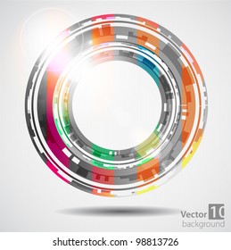 Abstract color technology circles. Vector