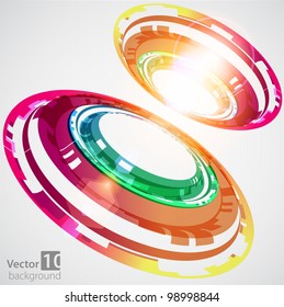 Abstract color technology circles. Vector