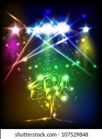 abstract color tree background, easy editable