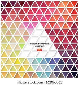 Abstract  color triangle background. Vector illustration, contains transparencies, gradients and effects.