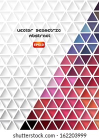 Abstract color triangle background. Vector illustration, contains transparencies, gradients and effects.