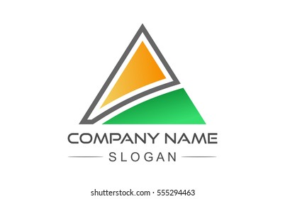 abstract color triangle with outline
