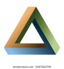 The abstract color triangle overlap on a white background.