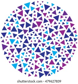 abstract color triangle vector design in circle